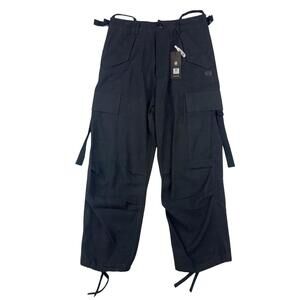 G-Star RAW Women's Cargo Cropped Drawcord Pants Black Size 26 W | 25 L